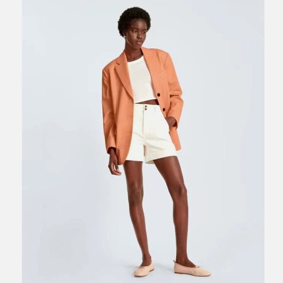 Everlane The 80's Blazer In Orange Chiffon Size 4 - Picture 1 of 8